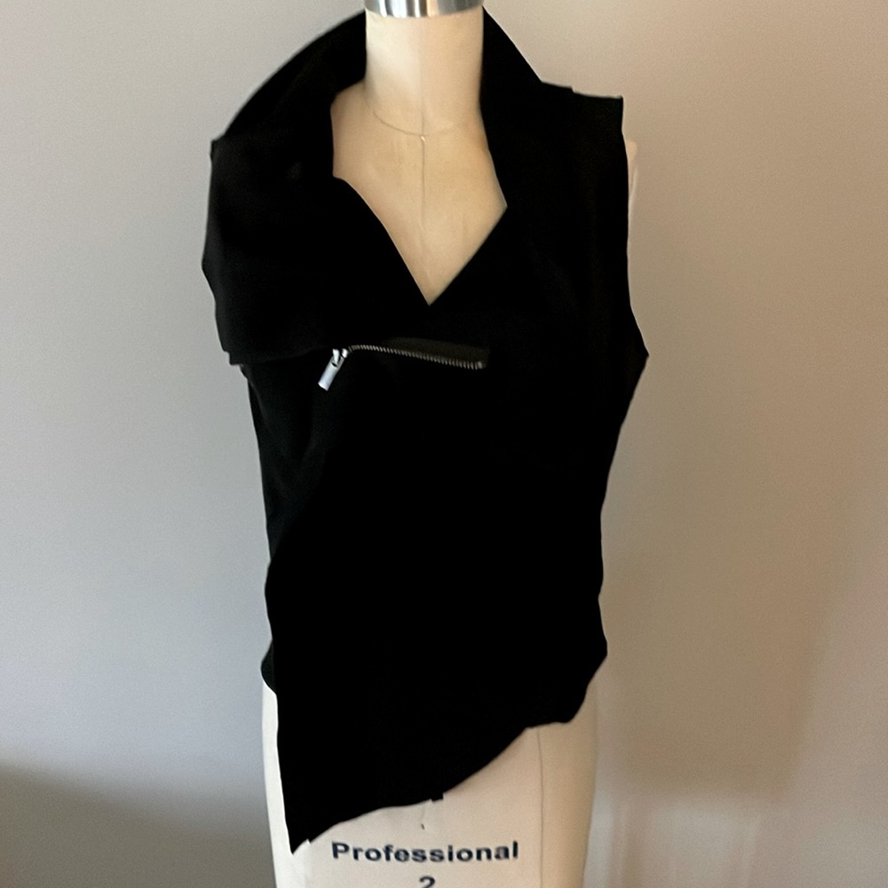 BCBGMAXAZRIA Black Moto Vest